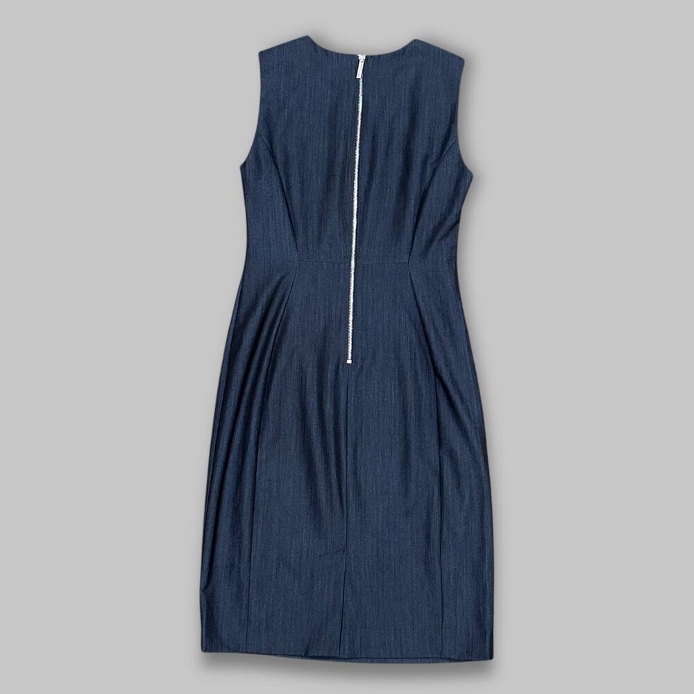 Calvin Klein Sleeveless Sheath Dress Dark Denim Blue/Gray – Women’s Size 6 - Picture 2 of 4